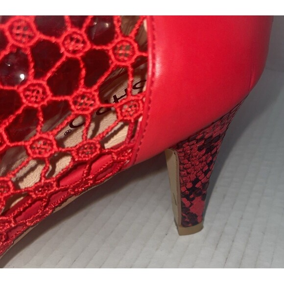 Ashro Booties 11M Heels‎ Snakeskin Mesh Zip Back Kitten Heel Dressy Shoe - Picture 6 of 15